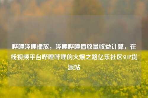 哔哩哔哩播放，哔哩哔哩播放量收益计算，在线视频平台哔哩哔哩的火爆之路亿乐社区SUP货源站  第1张