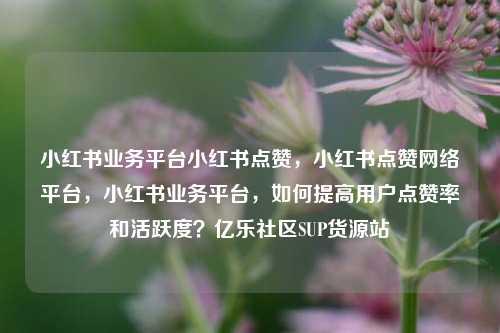 小红书业务平台小红书点赞，小红书点赞网络平台，小红书业务平台	，如何提高用户点赞率和活跃度？亿乐社区SUP货源站  第1张