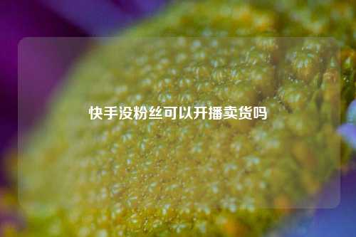 快手没粉丝可以开播卖货吗  第1张