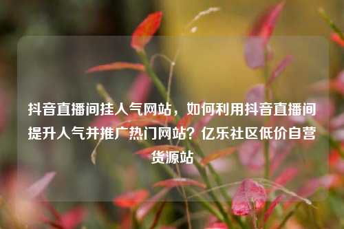 抖音直播间挂人气网站，如何利用抖音直播间提升人气并推广热门网站？亿乐社区低价自营货源站  第1张
